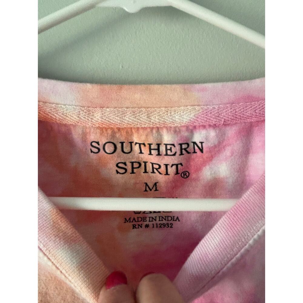 Southern Spirit Great Lakes Graphic Pink Tie Dye Long Sleeve Cropped Top M - Picture 4 of 4